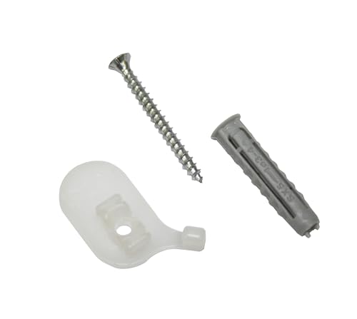 GARDINIA Soporte de techo para riel de cortina de aluminio, 1 vía, Blanco, 2 piezas