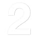 Zahlen-Aufkleber Nr. 2 in weiß I Höhe 10 cm I selbstklebende Haus-Nummer, Ziffer zum Aufkleben für Außen, Briefkasten, Tür I wetterfest I kfz_674_2