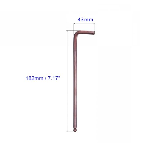 Unifizz 6mm Ball End Hex Key Wrench, L Shaped Long Arm Allen Wrench S2 Steel Repairing Tool, Metric 2 Pcs - Image 2