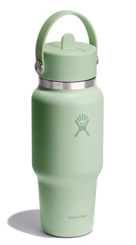 Hydro Flask Travel Water Bottle - Insulated Stainless Steel - Wide Straw Lid, Non Spill, Leakproof in 24 Oz Aloe Green - image 2