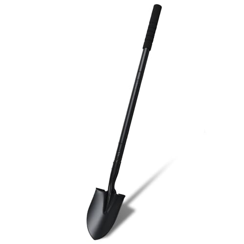 Small Shovel 43.3Inch Durable Metal Shovel for Digging Small Spade Shovel Garden Shovel for Gardening Digging Camping Farming and Outdoors, Black