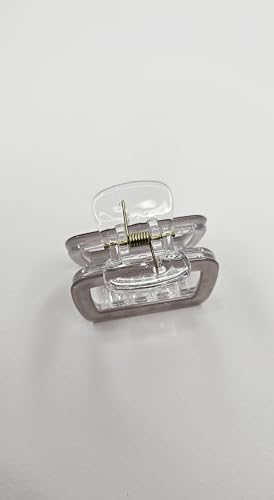 Image of Iridescent Transparent Rectangular Hair Claw Clip for Women and Girls