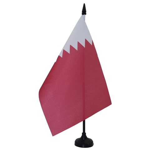 AZ FLAG Qatar Table Flag 21 x 14 cm Small Qatarian Office Flags 14 x 21 cm
