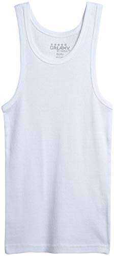Galaxy By Harvic Boys’ Tank Top Undershirt – 100% Cotton Tagless Ribbed A-Shirt Tank Top – 4 Pack Undershirt For Boys (S-Xl), Size Medium, Black/Royal/Navy/White #TOP4