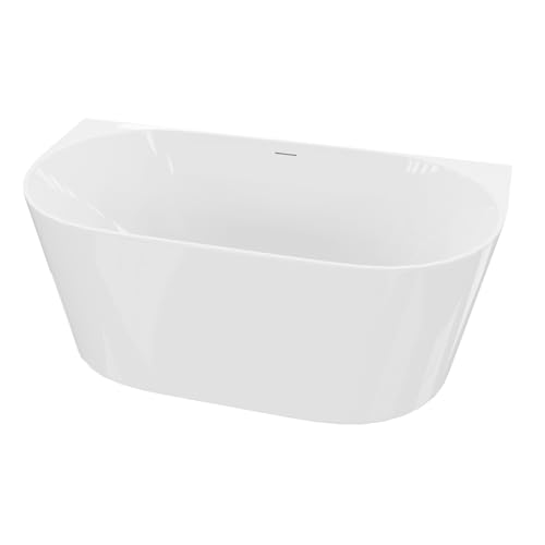 LAVITA Freistehende Wandbadewanne Caldera 1500 Acryl 150x75x58 cm Badewannen Rechteckige Form Moderne Acryl-Wanne Freistehend 2 Personen 250 L Antimikrobielle Beschichtung Weiß Glanz