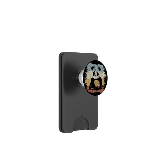 PopWallet Retro Panda PopSockets pour MagSafe : porte-carte et support vintage