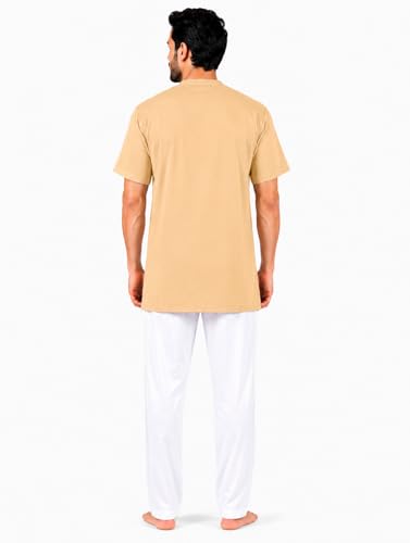 Image of Men's Cotton Halfsleeve Short Kurta for Summer