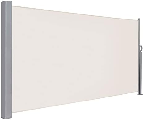 Bild von LARMNEE Seitenmarkise mit Stahl-Kasten, 160 x 350 cm, Markise ausziehbar, Sonnenschutz, Seitenrollo, Blickdicht, für Garten, Terrasse, Balkon, Beige EBE1635TBP02 160 x 350 cm