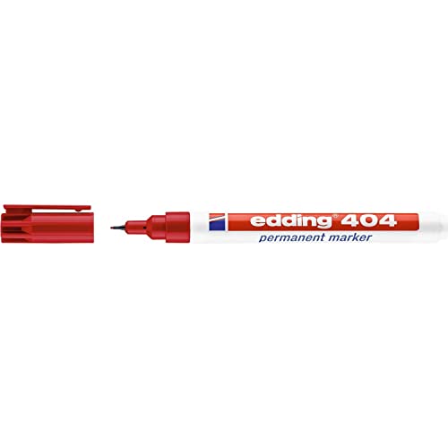 Edding 404 marqueur indélébile rouge pointe extra fine 0,75 mm pour marquage de précision