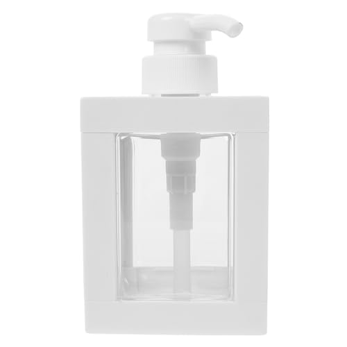 Hohopeti Dispensador de Loción Cuadrado 500 Ml Transparente de Plástico, Botella de Gel de Baño Recargable Bomba para Jabón de Manos y Champú, Envase de Viaje para Cuidado Personal