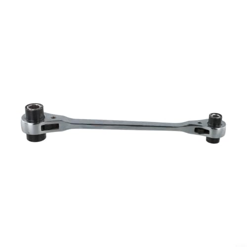 Clé à cliquet avec mécanisme bidirectionnel et poignée antidérapante pour boulons de 8 mm à 21 mm en acier épais pour réparation automobile et tâches d'entretien à domicile, finition noire (fondation)