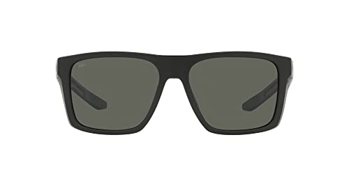 Costa Del Mar Herren Lido Sonnenbrille, Mattschwarz/polarisiertes Grau, 580 g, 57 mm