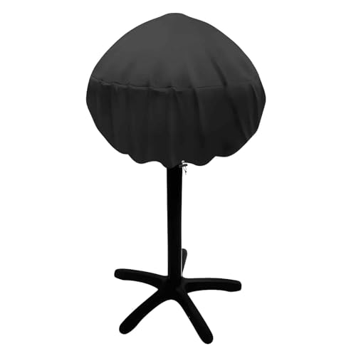Funda impermeable para barbacoa, pequeña para exteriores, cubierta antipolvo para barbacoa 600D, con cordón de ajuste, para barbacoa George Foreman y barbacoa esférica (negro, 48 x 44 cm)