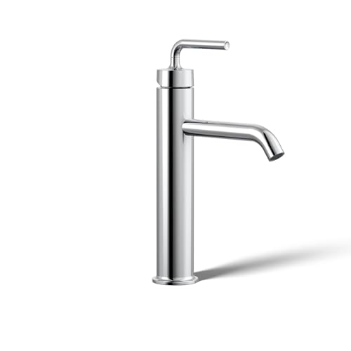 KOHLER K-14404-4A-CP Purist® Tall Single-Handle Bathroom Sink Faucet, Straight Lever Handle, 1.2 GPM, Polished Chrome by Kohler - Used condition - US$148.48