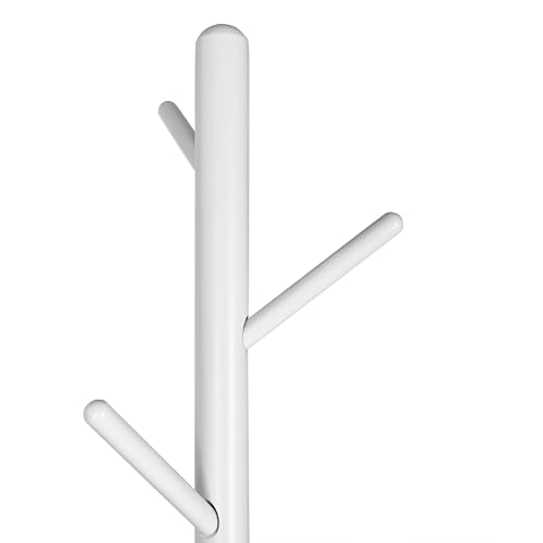 Miniatura 6 de Perchero De Pie Madera De Haya Blanco Con 8 Ganchos Estilo Árbol Minimalista Colgador Ropa Sombreros Bolsos Fácil Montaje Organizador Entrada Dormitorio Salón Oficina Compacto Estable Ligero