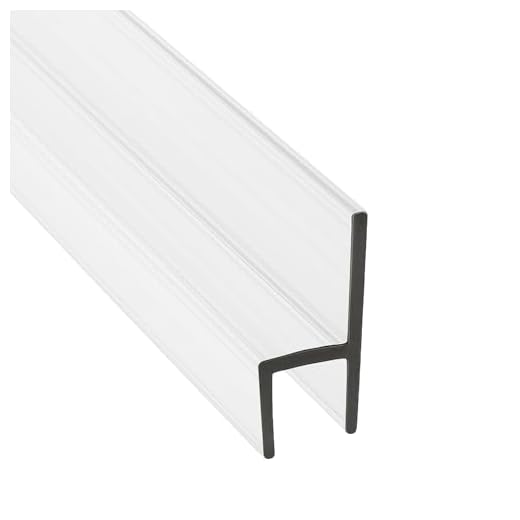 CBW Doors Frameless Shower Door Side Seal Strip H-Type 180 Degree 72inch Length, Clear (1, 1/2inch Glass)