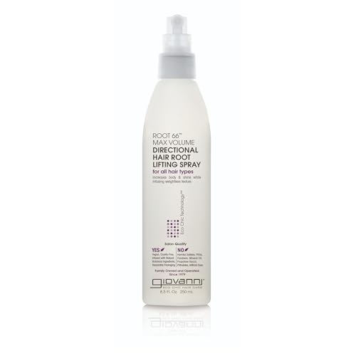 GIOVANNI Eco Chic Root 66 Max Volume Spray, 8.5 oz. - For Fine Lifeless Hair, Pro-Vitamin B5, Horsetail Extract, Sea Salt, Kiwi, Lauryl & Laureth Sulfate Free, No Parabens, Color Safe
