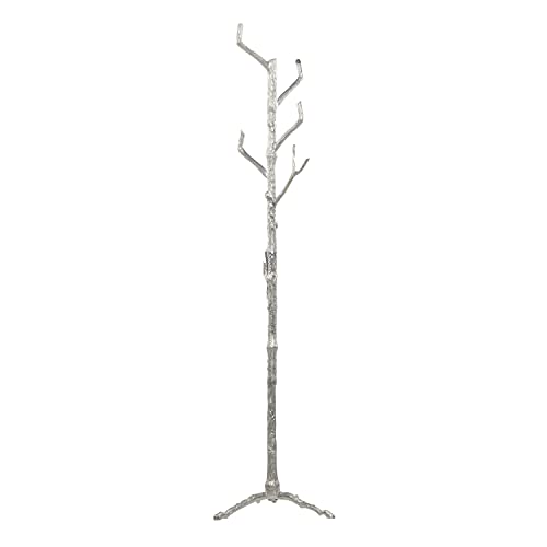 Deco 79 Eclectic Aluminum Solid Coat Rack, 17" X 17" X 71", Silver #TOP6