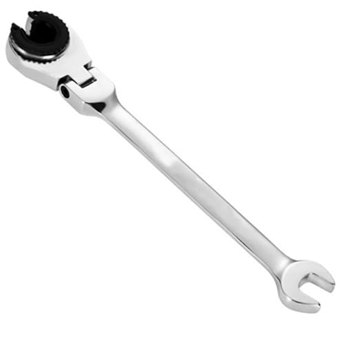 YUXITA Llave de trinquete de cabeza flexible de 72 dientes, mango corto, llave combinada de mano para herramienta de fijación y auto