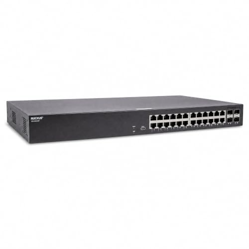 Image of Ruckus ICX8100-24P-X Managed Switch, 24x Gigabit PoE+, 4x 10GbE SFP+ Uplinks, 370W PoE Budget - Enterprise Layer 2 Access Switch, No Licensing Required