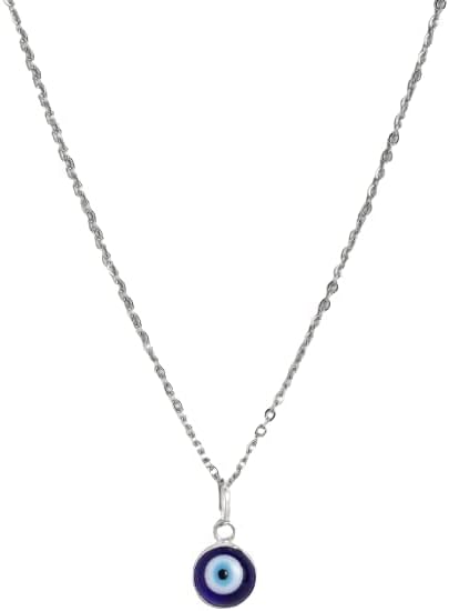 Spotlight Tiny Blue Turkish Evil Eye Pendant Chain Necklace for Women