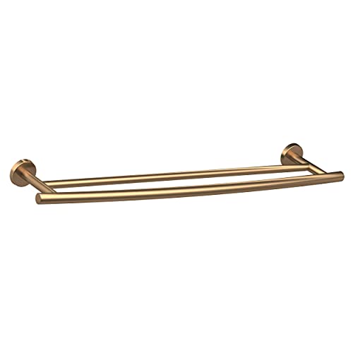 Amerock BH26545BBZ Arrondi 24 in (610 mm) Double Towel-Bar in Brushed Bronze/Golden Champagne