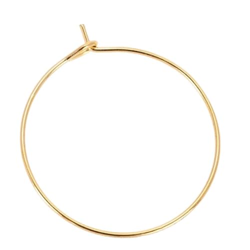 aqxreight 100 Stück Stahlkreis-Ohrringschlaufen Weingl (Gold 30 * 25MM)