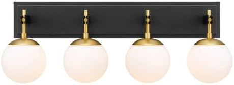 Allie 4-Lt Bath - Black/Satin Brass