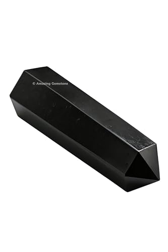 Image of Amazing Gemstone Large Black Tourmaline Crystal Towers ~ Natural Healing Crystal Point Obelisk for Reiki Healing and Crystal Grid (5.5 to 6 INCH)
