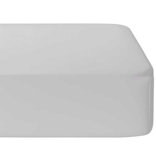 Drap Housse I 100% Coton - 57 Fils I Certifié Oeko Tex I 4 Coins élastiques I (Gris Clair, 140 x 190 cm)