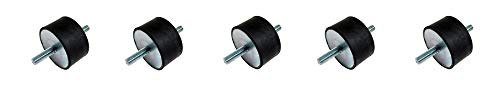JW Winco 351.1-32-25-5/16-55 Series GN 351.1 Rubber Cylindrical Vibration Isolation Mount with 2 Threaded Studs, Inch Size, 1.25