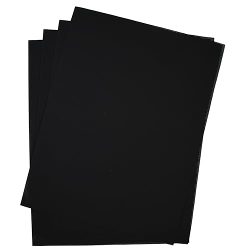 Image of KCS 4 /6 pc of 12 inch x 18 inch 18CT Counted Cotton Aida Cloth Cross Stitch Fabric (4 pc, Black)