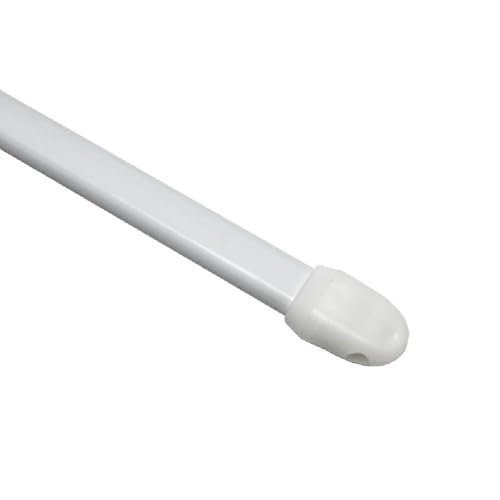 GARDINIA Vitragestange flachoval Ausziehbar Gardinenstange Metall/Kunststoff Weiß 30-50 cm 2 Stück