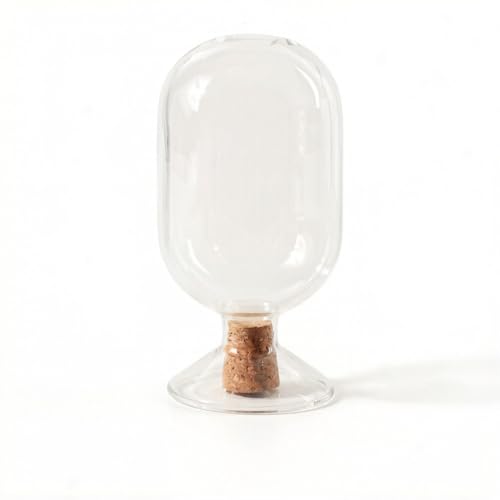 ADESUGATA Botella de cristal transparente con tapa de corcho, botella de almacenamiento de frijoles, adecuada para decoración de jardinería en casa (I)