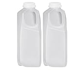 Speak Naturals Half Gallon Plastic Milk Jug, Translucent, Pack of 2, Good for Milk, Juice, Oil, Dry Goods