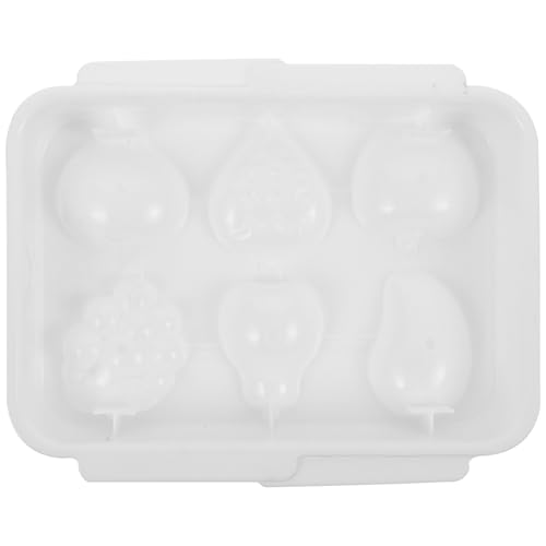 Cubitera reutilizable de silicona blanca con 6 cavidades en forma de gato miniatura 1