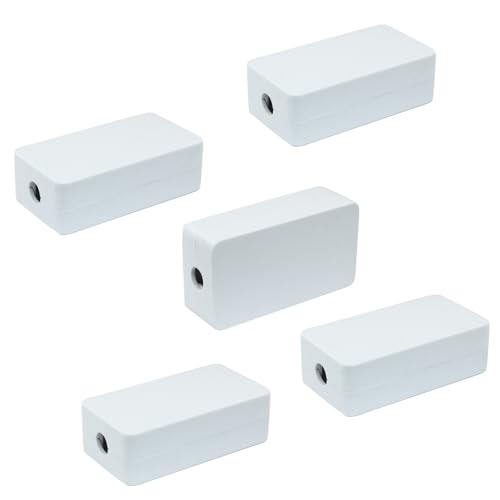 LifCratms 5 Pieces Project Box Small ABS Plastic Junction Box Electrical Project Case White 1.89 x 1.02 x 0.59 inch (46 x 28 x 15 mm)