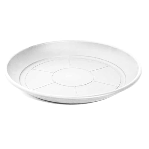 AC - Plato para Maceta Mediterranea - Fabricado en Polipropileno - Ideal para el Hogar, Plantas, Jardín, Decoración. - Cuidado de Plantas - Forma Redonda - Ø 34 cm - Color Blanco