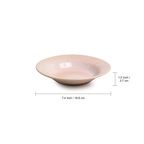 Image of ExclusiveLane Ceramic Quarter Plates Side Plates for Snacks Serving | 'Coral Reef' Hand Glazed Studio Pottery Ceramic Plates Pasta Plate Serving Plates (Set of 1, Dishwasher & Microwave Safe)