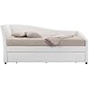 Acme Jedda Faux Leather Upholstered Twin Daybed and Trundle in White