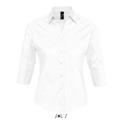 Sol’S Brighton - Chemise Femme à Manches 3/4 - Confortable avec Son Tissu en Stretch et Easycare - Blanc - XXL