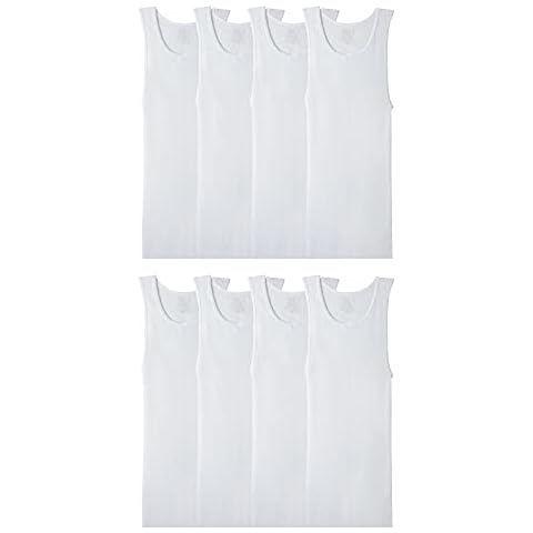 Fruit of the Loom Men's Active Cotton Tank 8-Pack Cover