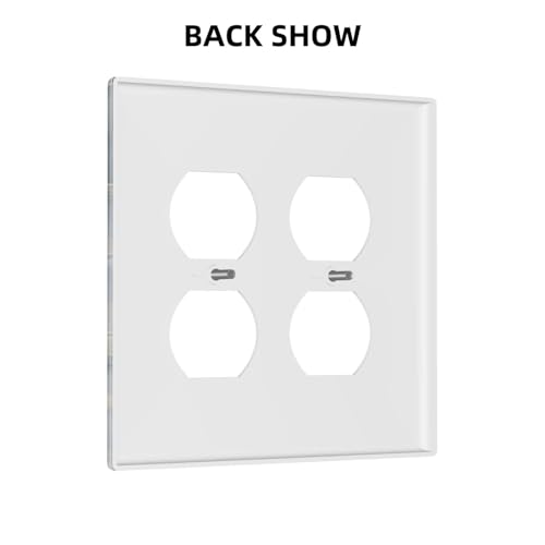 Decorative Outlet Covers Abstract Ink Blue Marble Glod Line Texture 2 Gang Outlet Cover Wall Plate Double Duplex Light Switch Cover Plate Switch Plate Covers for Bathroom Decor