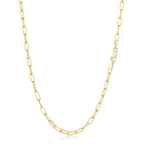 Luxmad 14K Gold Paperclip Chain Necklace - 14K gold over a base core (paperclip link). The listing markets it as 14K gold but does not publish a gold-layer thickness or state gold-filled, so treat it as a coated chain, not solid gold.