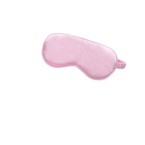 シルクスリーピングアイマスク、キャリングポーチバッグ旅行睡眠アイシェード女性男性昼寝カバー快適なアイパッチヘルプレスト(Light Pink)