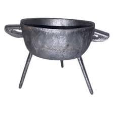 Traditional Haitian Cast Iron Cooking Pot, 3 Leg Design