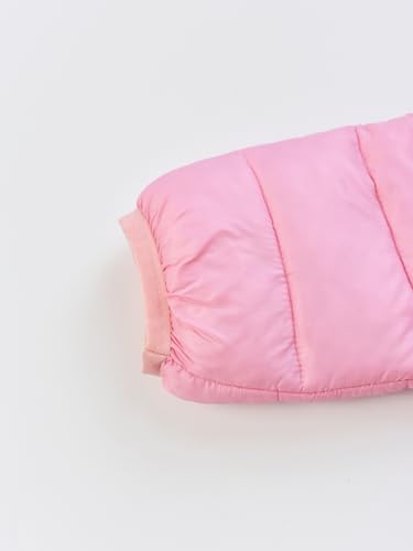 HILEELANG Toddler Baby Girl Winter Puffer Jacket with Hood Ears – Warm Lightweight Quilted Coat, Pink Outerwear 12-18 M - Thumbnail 5