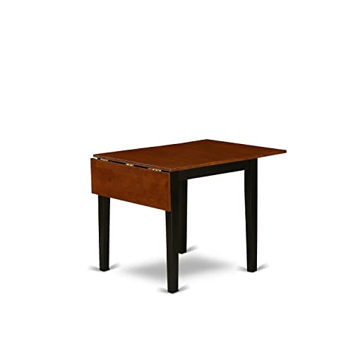 East West Furniture Ndt-Bch-T Norden Modern Dining Table - A Rectangle Kitchen Table Top With Dropleaf & Stylish Legs, 30X48 Inch, Black & Cherry #TOP1