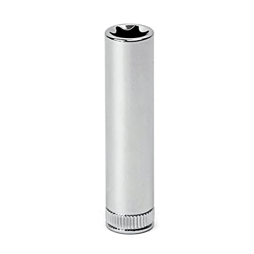 Vim Tools VIMVDE10 E10 Deep Torx Socket, with Knurl, Satin Chrome, 1/4", 2"