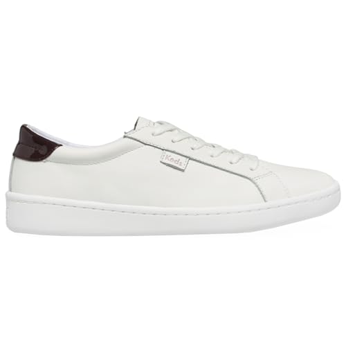 Keds Womens Ace Leather Lace Up Sneakers Shoes Casual - White